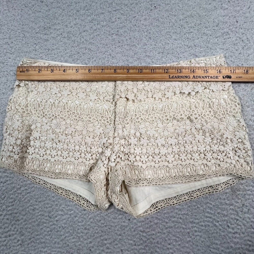 Denim & Supply Ralph Lauren Shorts Women 29 *32 Crochet Floral Lace Bummer Cream - Picture 4 of 8